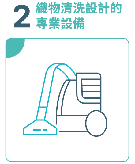 2.織物清洗設計的專業設備。